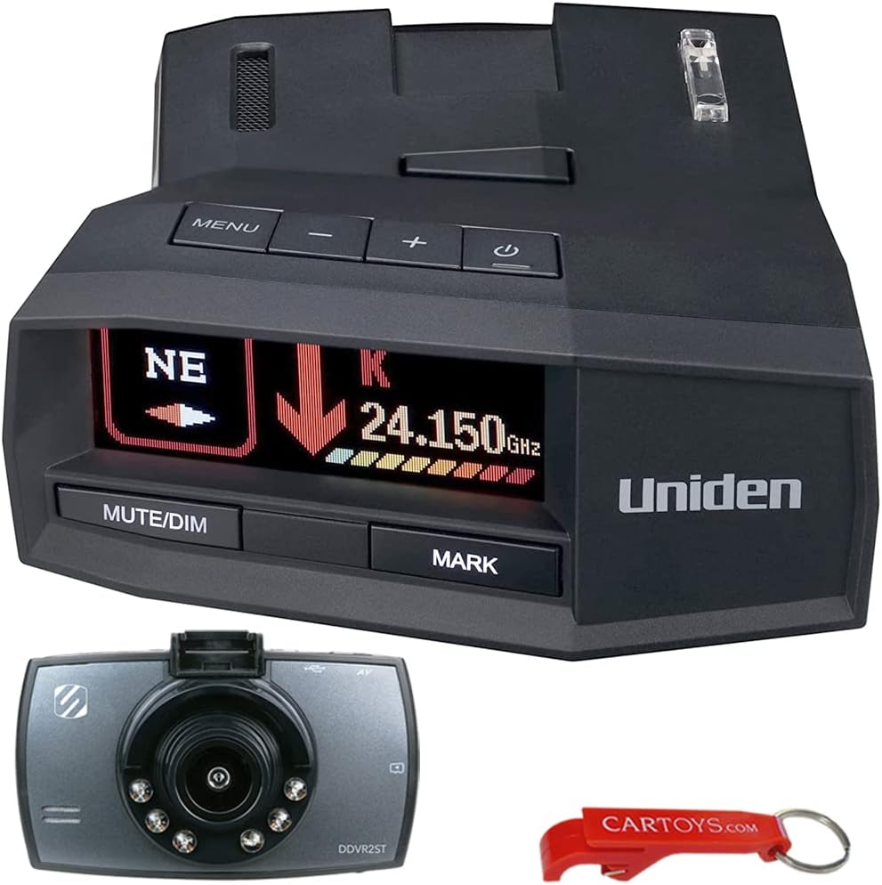 uniden-r8-radarlaser-detector-dual-antennas-arrows-gps-1080p-dash-cam-kit-194089