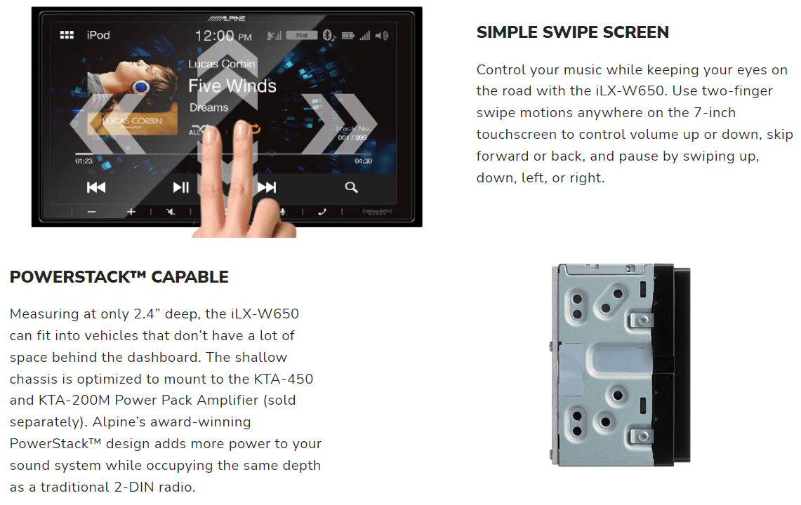 alpine-ilx-w650-2-din-7-car-stereo-apple-carplayandroid-auto-open-box-220608