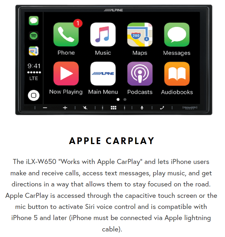 alpine-ilx-w650-2-din-7-car-stereo-apple-carplayandroid-auto-open-box-484423