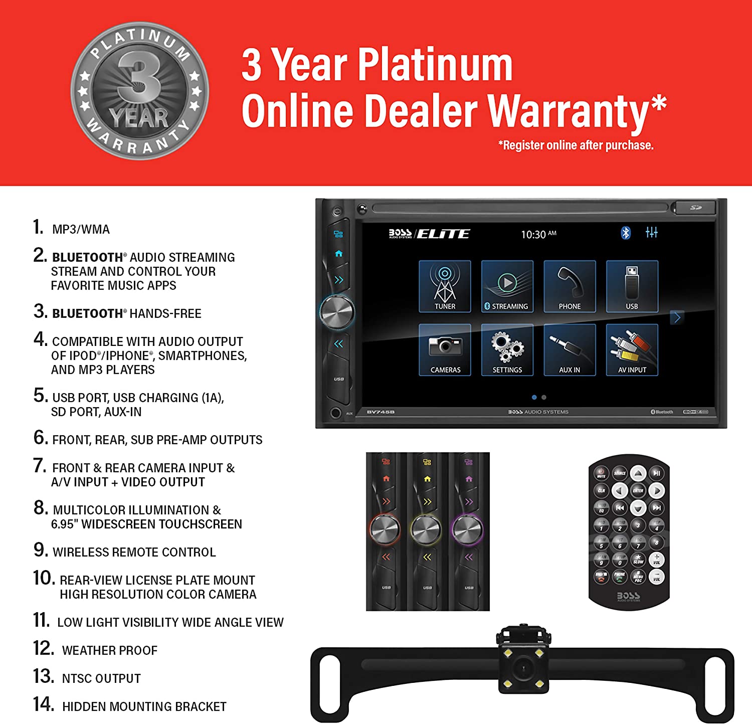 boss-audio-systems-elite-bv745blc-bluetooth-car-stereo-w-camera-2-din-head-unit-700484