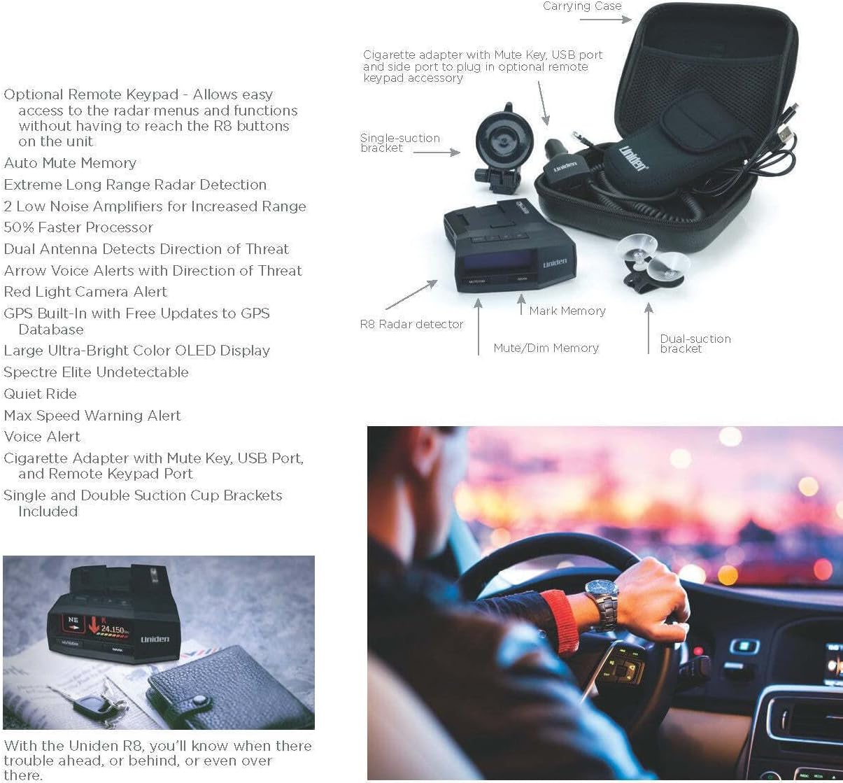 Uniden R8 Radar/Laser Detector with Dash Cam & GPS – Car Toys
