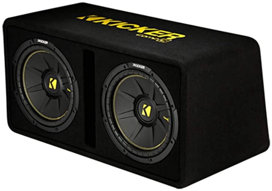 kicker-44dcwc102-dual-loaded-car-subwoofer-10-in-1200-watt-2-ohm-enclosed-sub-4758354